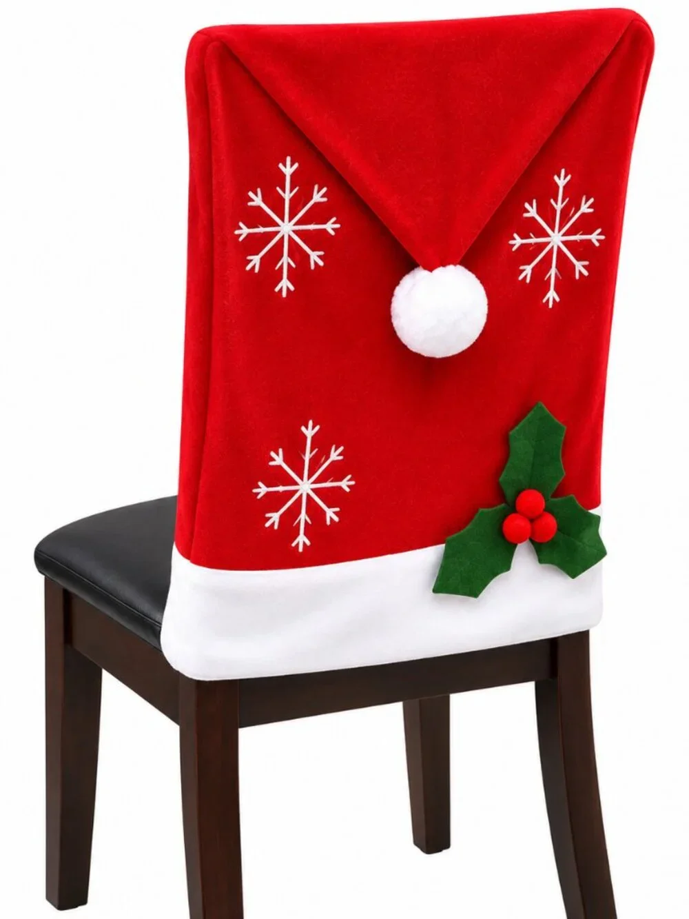 Christmas Dining Decor Set 7PC Tablecloth + 6 Santa Chair Back Covers